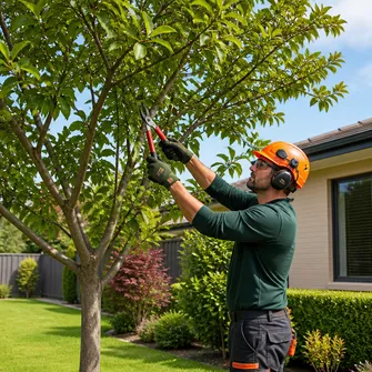 Tree pruning in Buangor residential area