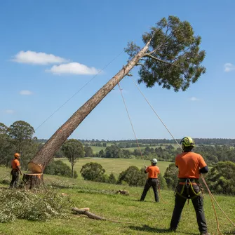 Safe tree felling in Buangor