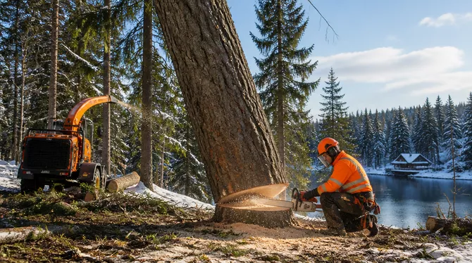 Stump grinding in Canadian
