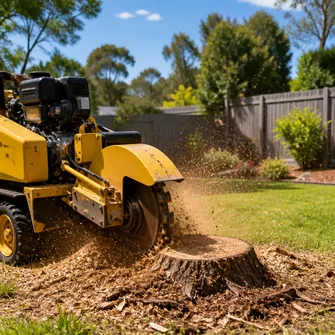 Stump grinding after tree removal in Hepburn Springs