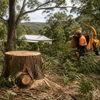 Wood chipping and debris removal in Hepburn Springs