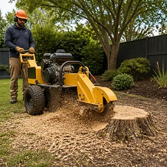 Stump grinding after tree removal in Kingston