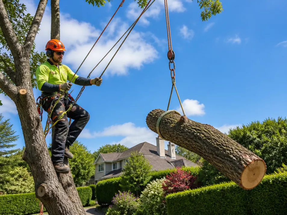 Professional arborist safely removing a large tree in Scarsdale, Victoria