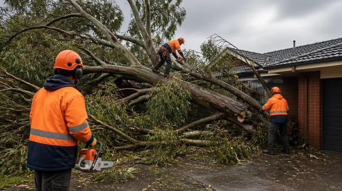 Emergency tree removal after a storm in Wendouree