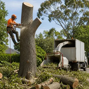 Land clearing for a new development in Gordon, Victoria