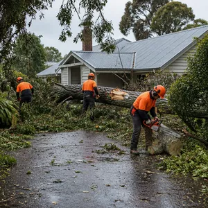 Emergency tree work after a storm in Hepburn Vic