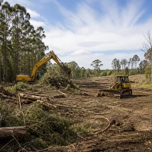 Land clearing for new construction in Skipton