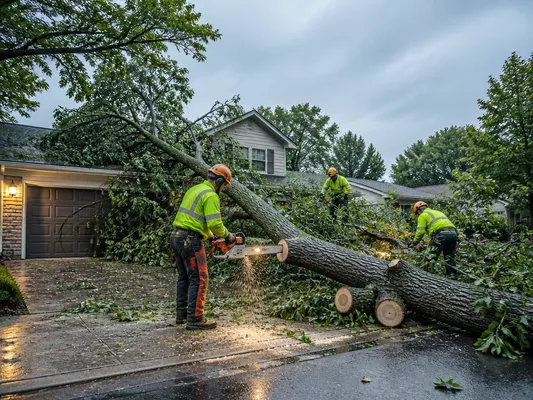 Emergency tree removal after storm