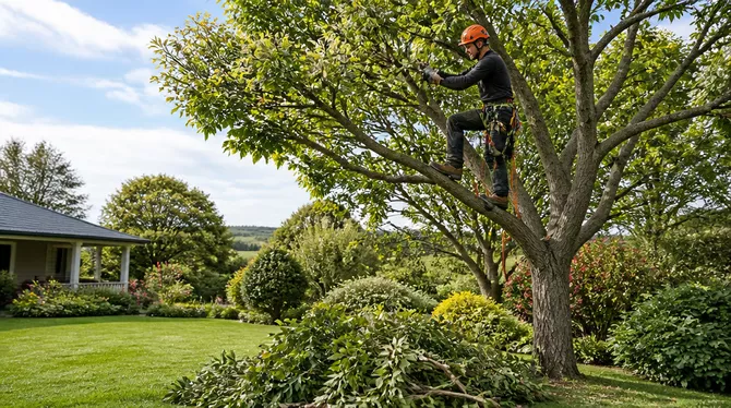 Skilled tree lopping and pruning in Buangor