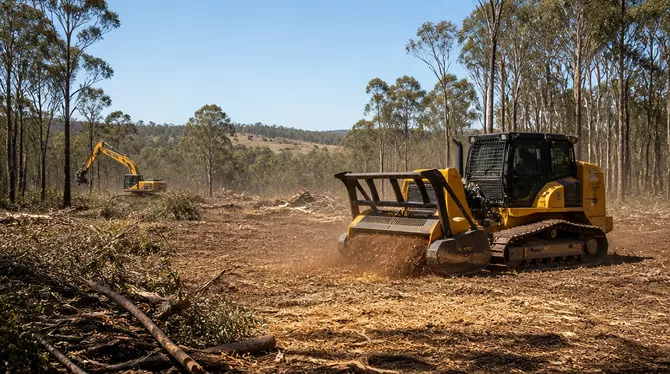Land clearing for development or fire prevention in Dunnstown
