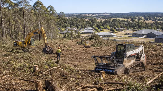 Land clearing for development in Greendale
