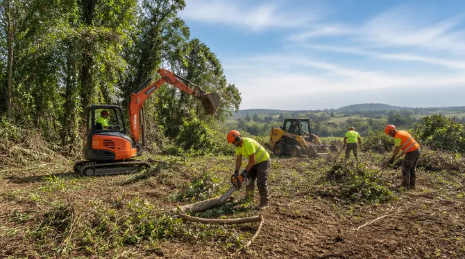Land clearing for site preparation and vegetation management